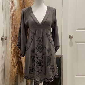 Flying Tomato Grey Vneck Cut out Dress